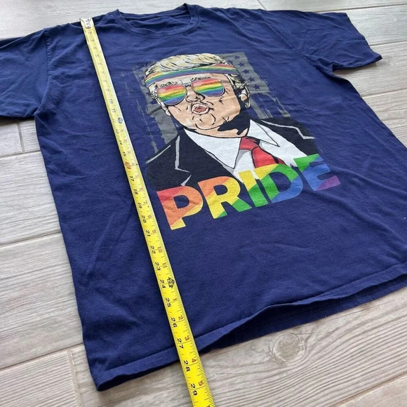 Unisex Navy Blue Trump LGBT Gay Pride Month Short Sleeve T-Shirt Size XL - Picture 3 of 5